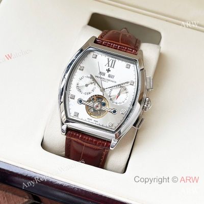 High Quality Replica VACHERON CONSTANTIN Malta Different Colors Leather Strap Different Colors Face Dial Different Colors Stainless Steel Case Watch 42*12mm